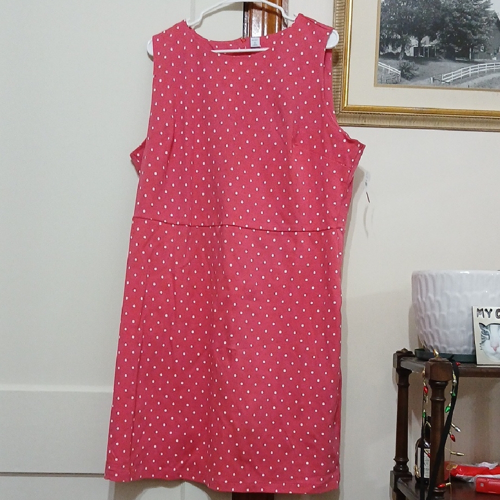 Polka Dot Sleeveless Dress - Pink